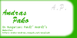 andras pako business card